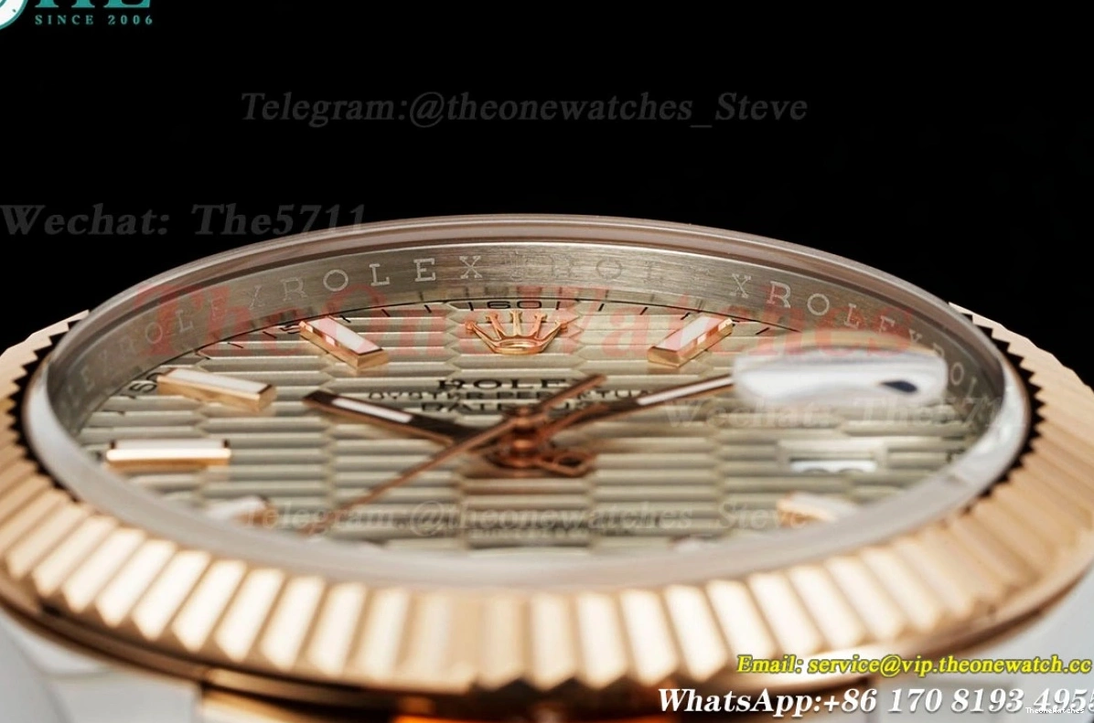 Oys Textured Silver EWEF 41mm Datejust 126331 RG SS A3235 Dia 0514